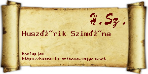 Huszárik Szimóna névjegykártya